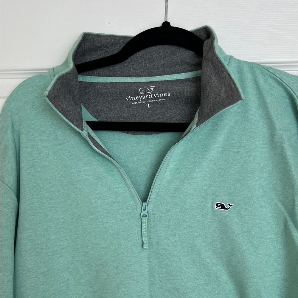 Vineyard Vines Light Green and Gray Pullover